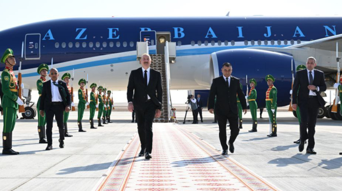 President of Azerbaijan Ilham Aliyev arrived in Turkmenistan on a working visit