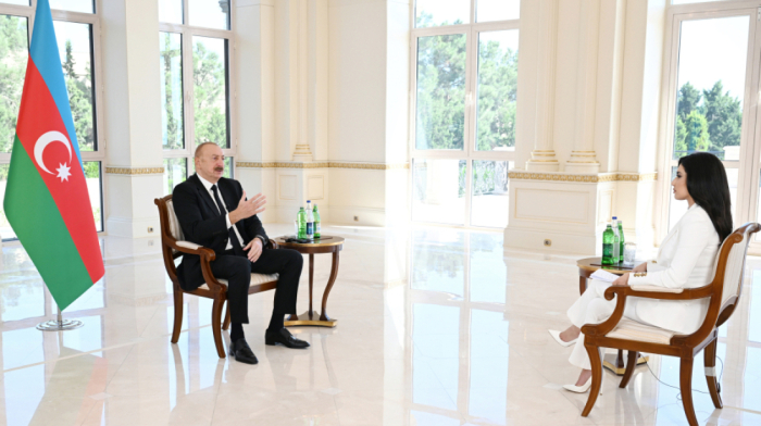 President Ilham Aliyev of Azerbaijan speaks to Al Arabiya TV