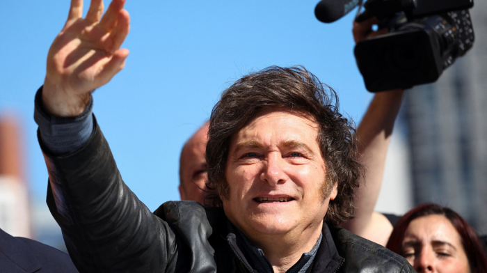 Argentina’s president Milei hit with stones on campaign trail