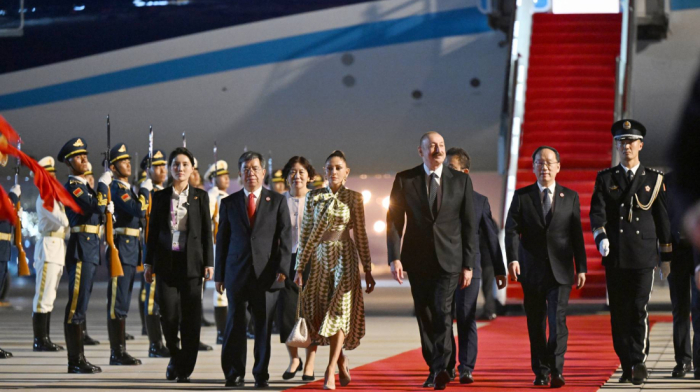 President Ilham Aliyev arrived in China for a working visit