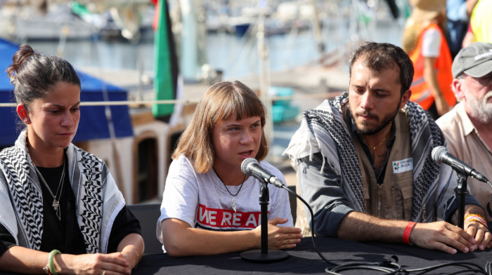 Greta Thunberg sails with flotilla from Barcelona to break Gaza blockade