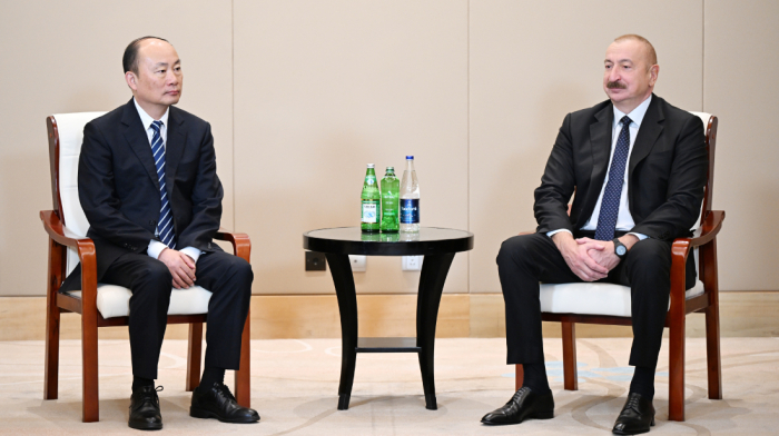 President Ilham Aliyev holds meetings with Chinese companies in Tianjin