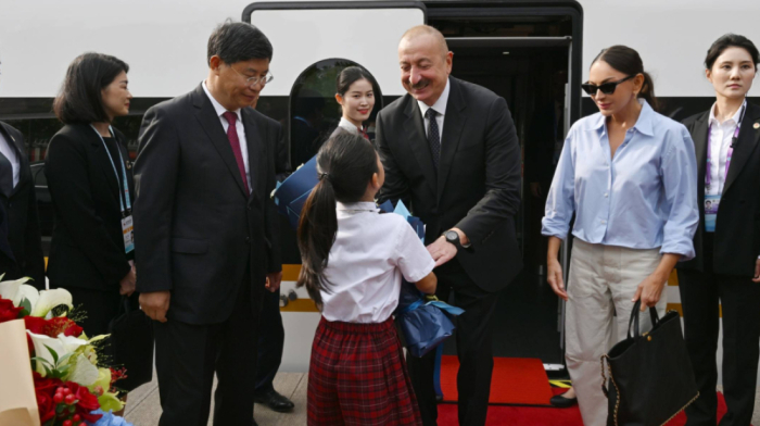 Ilham Aliyev arrived in Beijing by train from Chinese city of Tianjin