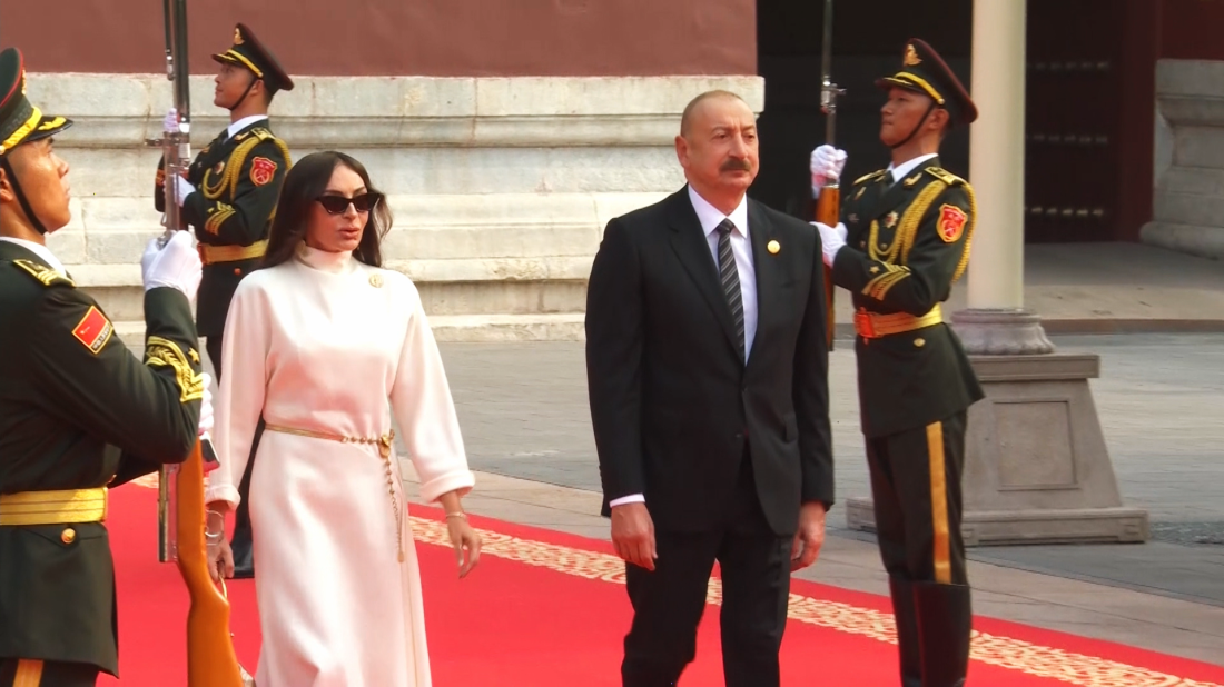 President Ilham Aliyev and First Lady arrive for WWII anniversary events in Beijing