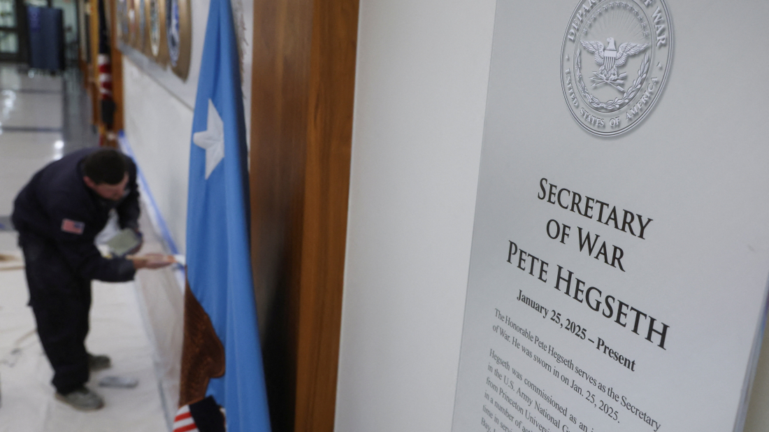 Trump renames Pentagon the 'Department of War' in executive order