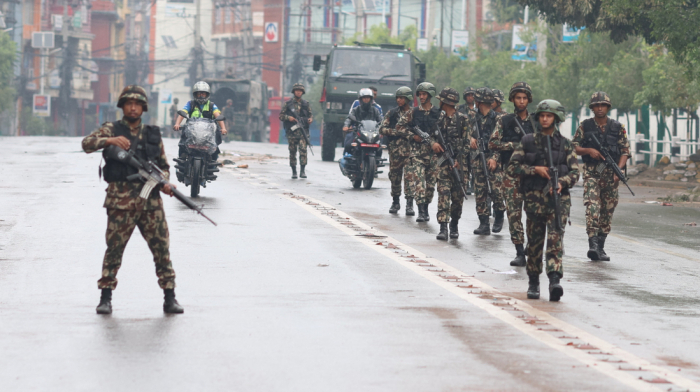 Soldiers patrol Nepal's capital after two days of deadly protests