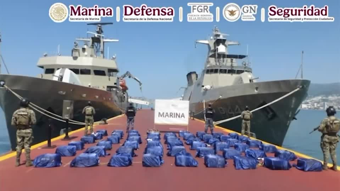 Mexican authorities report seizure of nearly 1,600 kilograms of cocaine at sea