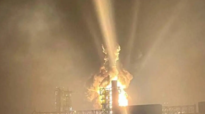 Ukrainian drones strike major Russian oil refinery in Leningrad Oblast, governor says