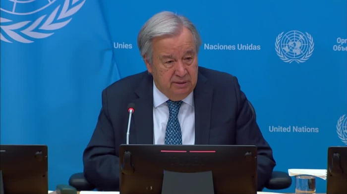 United Nations chief reaffirms two-state solution to Palestinian question