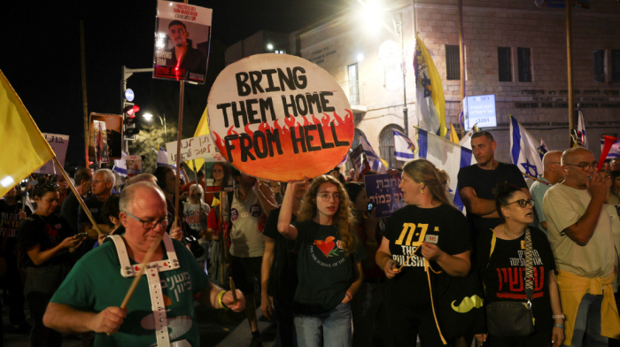 Thousands protest in Israel calling for war end and hostages return