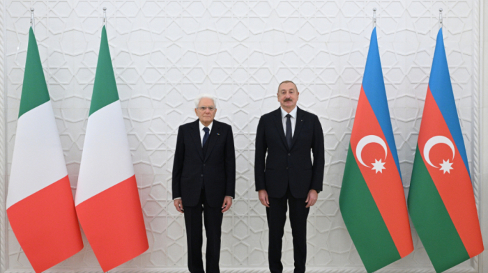 President Ilham Aliyev welcomes President Sergio Mattarella of Italy