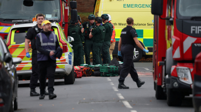 Four injured in car and stabbing attack at Manchester synagogue, suspect shot by police