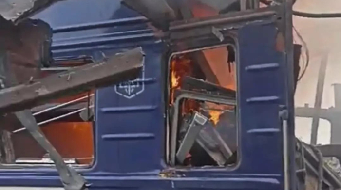 At least 30 hurt as Russia targets passenger train in northern Ukraine