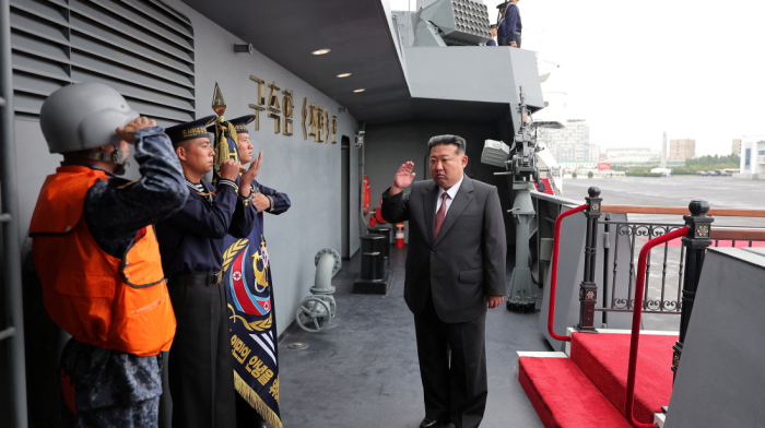 North Korea's Kim Jong Un visits naval destroyer, KCNA says