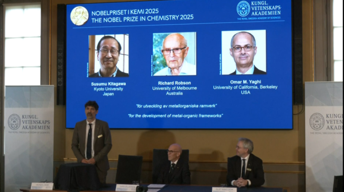Trio win Nobel chemistry prize for developing material likened to 'Hermione's handbag'