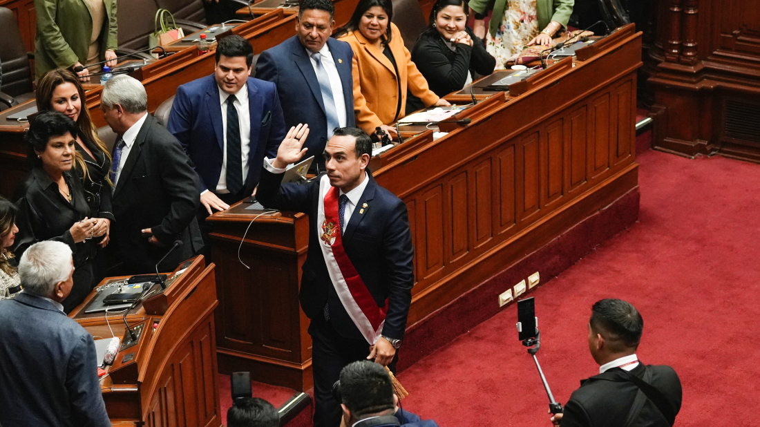Jose Jeri sworn in as President of Peru, vows war on crime
