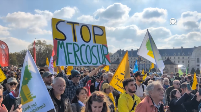 French farmers, environmental groups protest in Paris against EU - Mercosur deal