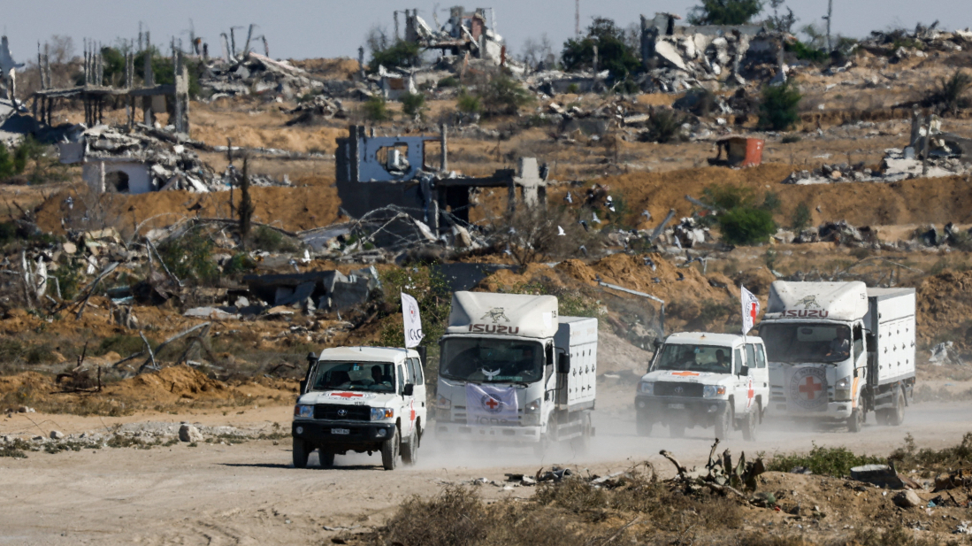 Aid trucks roll into Gaza as Hamas hands over more hostage bodies
