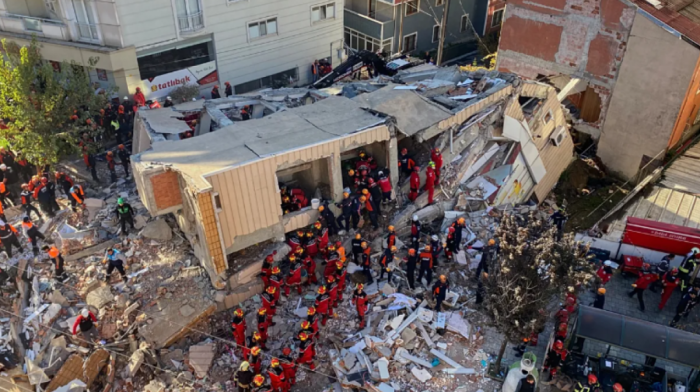 Rescue efforts continue after seven-storey building collapse kills two in Türkiye