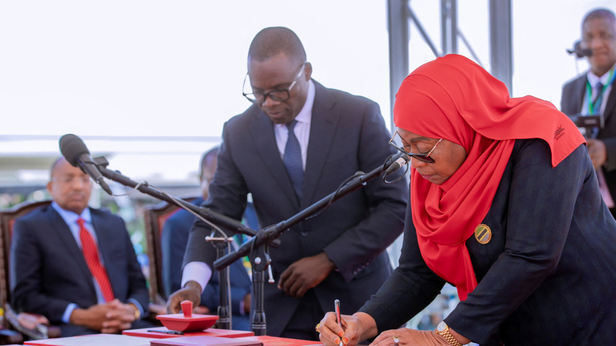 Tanzania's President Hassan takes office after deadly election violence