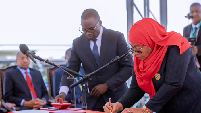 Tanzania's President Hassan takes office after deadly election violence