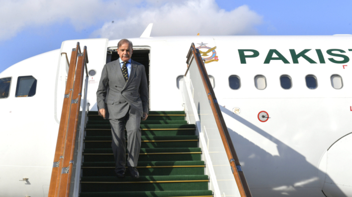 Pakistan’s PM Shehbaz Sharif arrives in Azerbaijan for Victory Day events