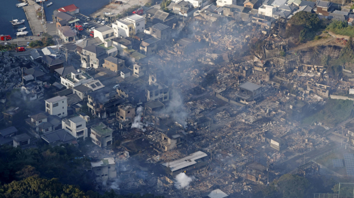 Japan's biggest fire in nearly 50 years ravages 170 buildings, kills one
