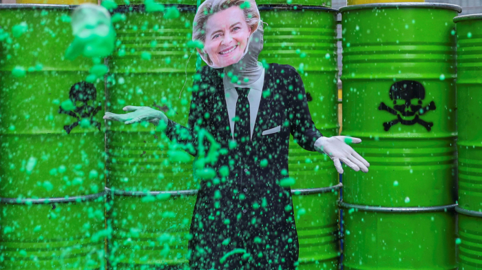 Activists protest EU-Mercosur trade deal with ‘toxic’ demonstration