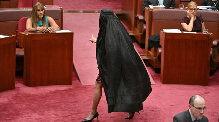 Australian Senate suspends far-right leader over burqa stunt