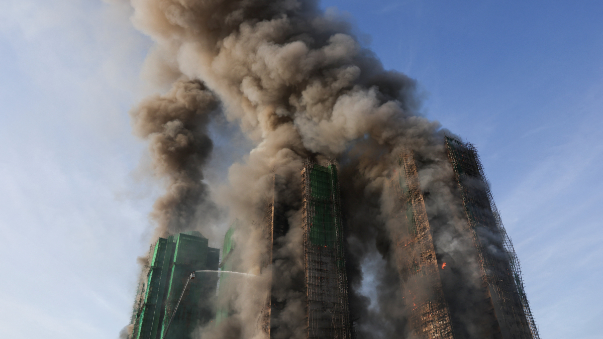 Fire engulfs residential building in Hong Kong