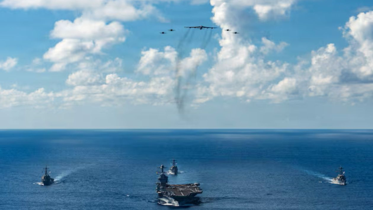 U.S. Secretary of Defense Hegseth boards USS Gerald R. Ford amid tensions with Venezuela