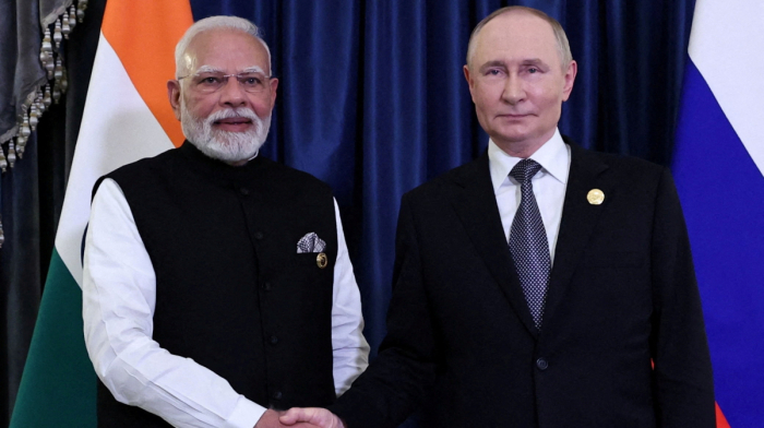 Russian President Vladimir Putin arrives in New Delhi for a two-day state visit