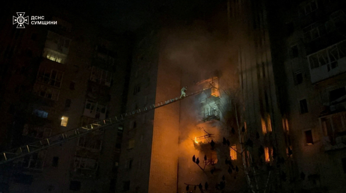 Russian drone strike hits residential block in Ukraine’s Sumy region