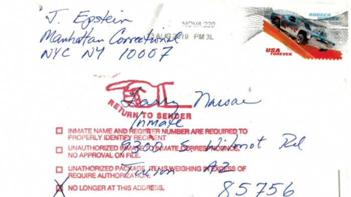 DOJ rules Epstein–Nassar card was fake