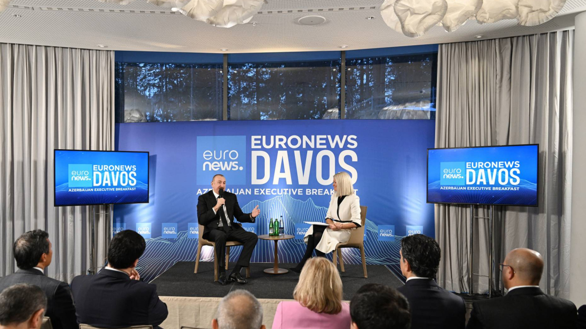 President Aliyev sets out Azerbaijan’s investment, energy and connectivity vision at Euronews Davos session