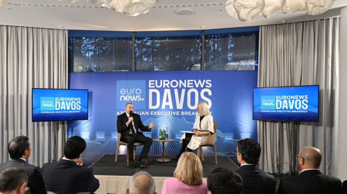 President Aliyev sets out Azerbaijan’s investment, energy and connectivity vision at Euronews Davos session
