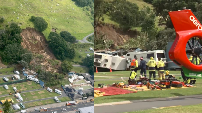 Rescuers search for survivors after landslide at New Zealand campsite
