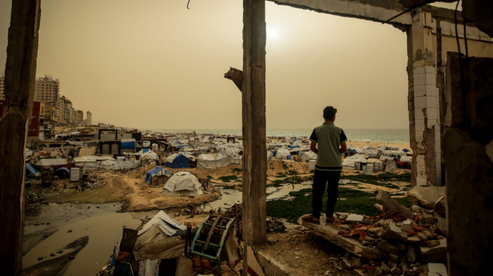 Sandstorm worsens conditions for displaced Palestinians in Gaza