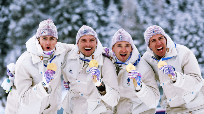 Fans celebrate dramatic victory as France wins historic olympic gold in men’s biathlon relay