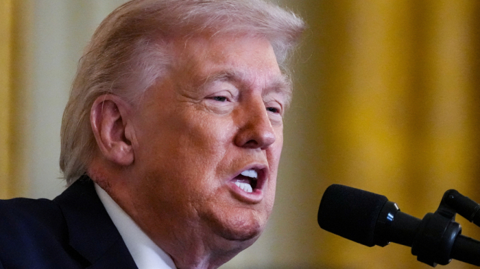 U.S. President Donald Trump warns of endless stockpile of military equipment