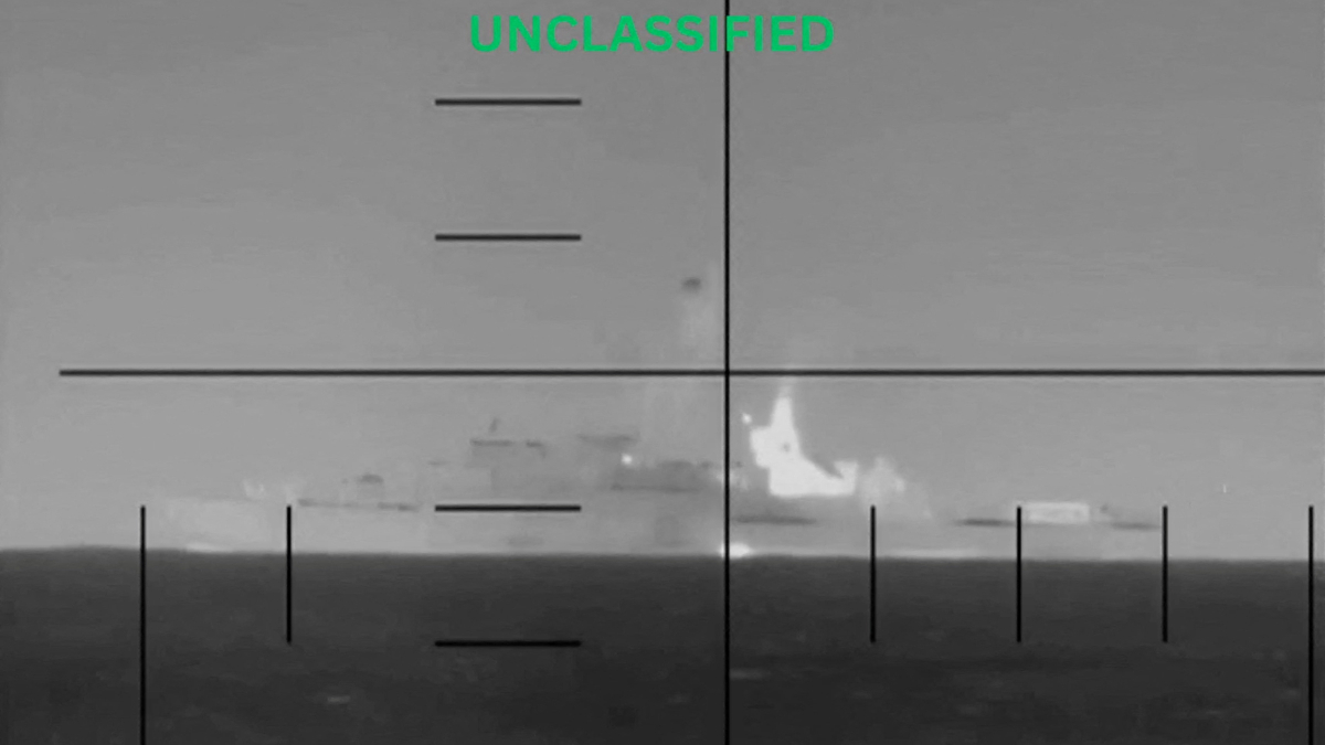 U.S. Department of Defense releases video of submarine strike on Iranian warship off Sri Lankan coast