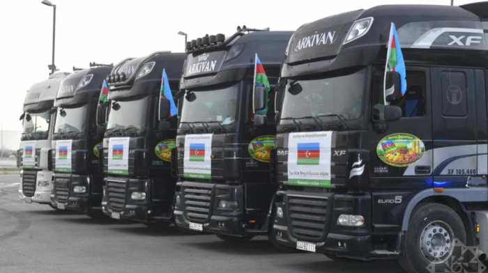 Azerbaijan sends 82 tonnes of aid to neighbouring Iran after leaders hold talks