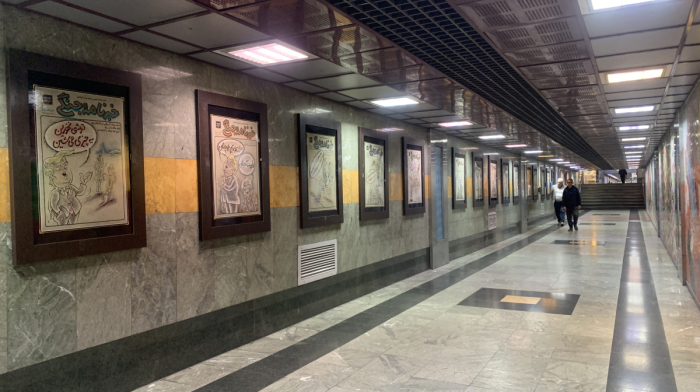 Caricatures of Trump and Netanyahu appear on Tehran metro