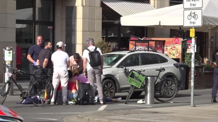 Two killed after car drives into crowd in German city of Leipzig