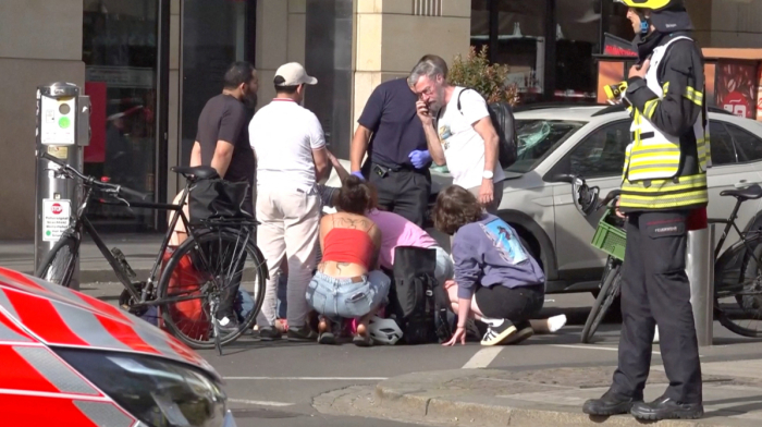 Two killed after car drives into crowd in German city of Leipzig