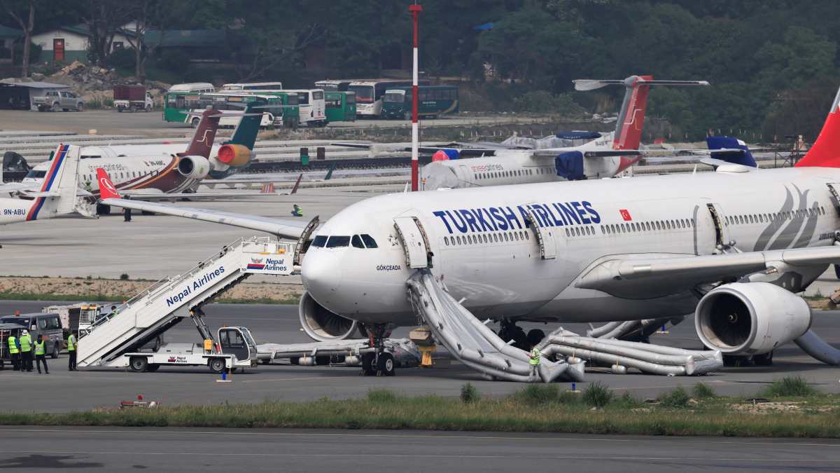 Turkish Airlines plane catches fire after landing in Kathmandu, Nepal