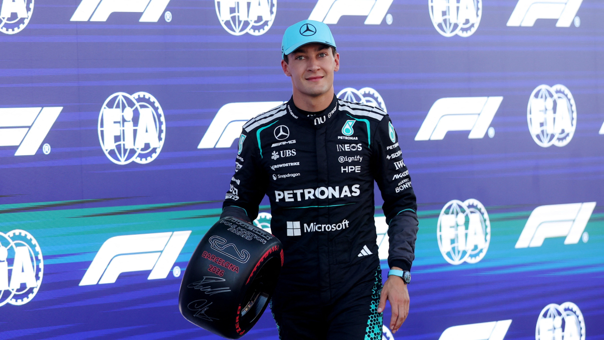 George Russell leads all British front row after Barcelona Grand Prix qualifying