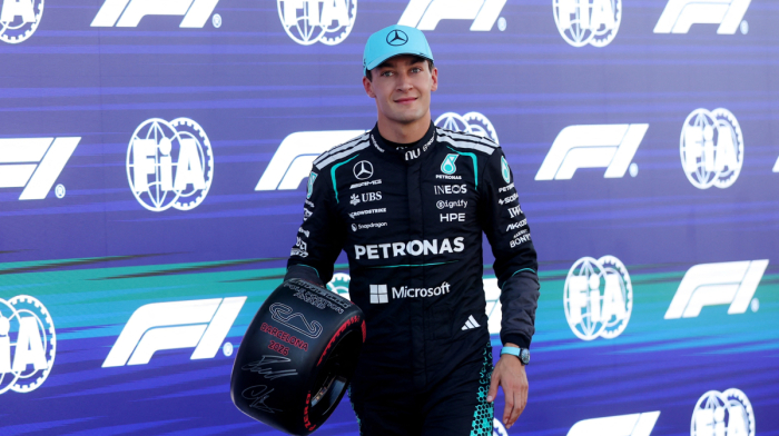 George Russell leads all British front row after Barcelona Grand Prix qualifying