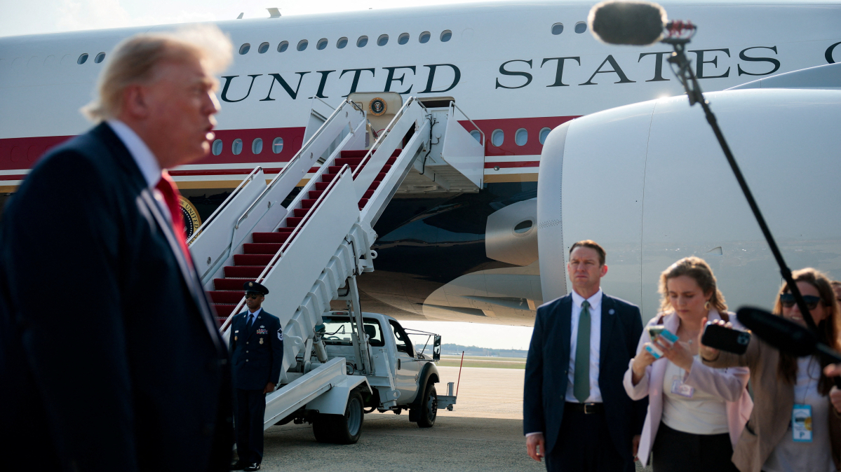 Trump debuts new Air Force One on trip to Theodore Roosevelt Library