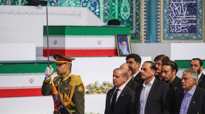 Ali Khamenei's casket on display as international leaders pay respects